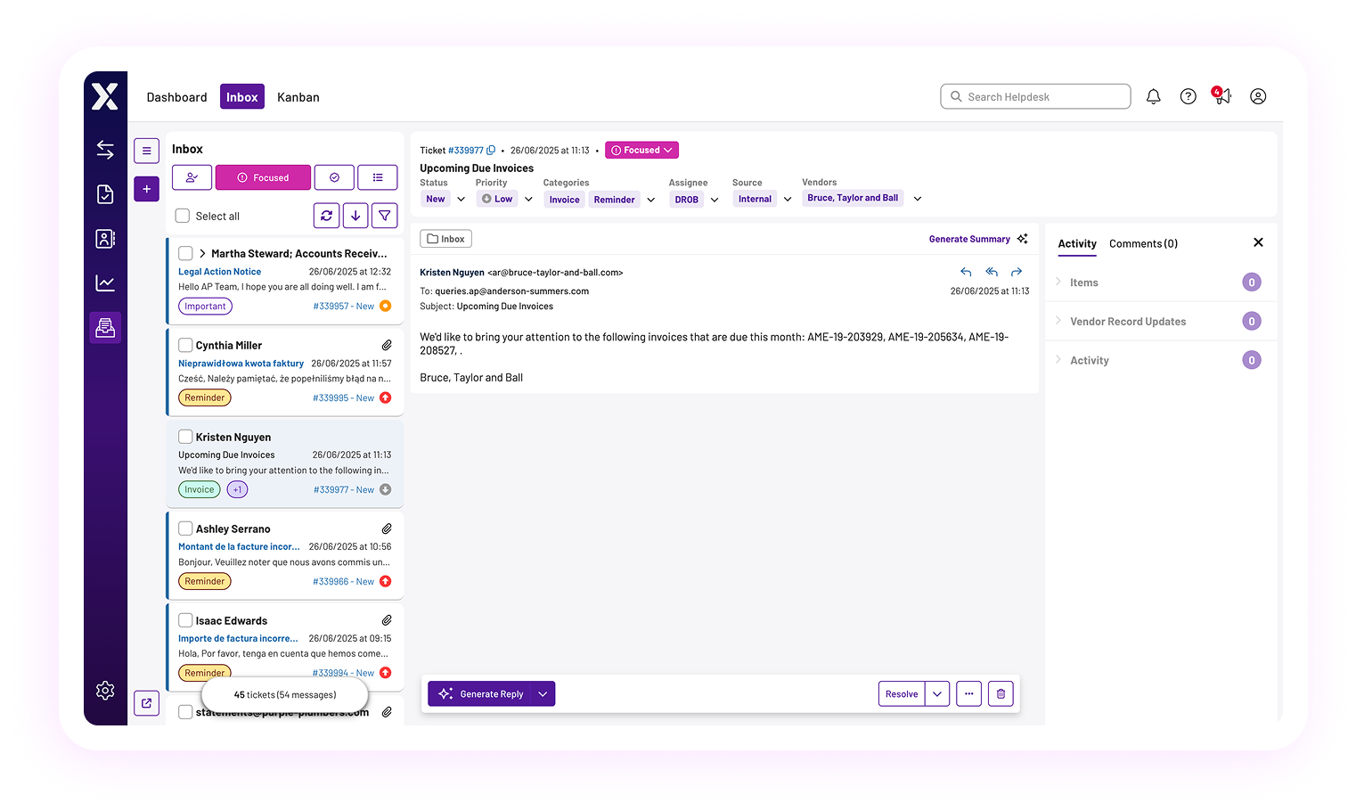 Helpdesk AI workflow 