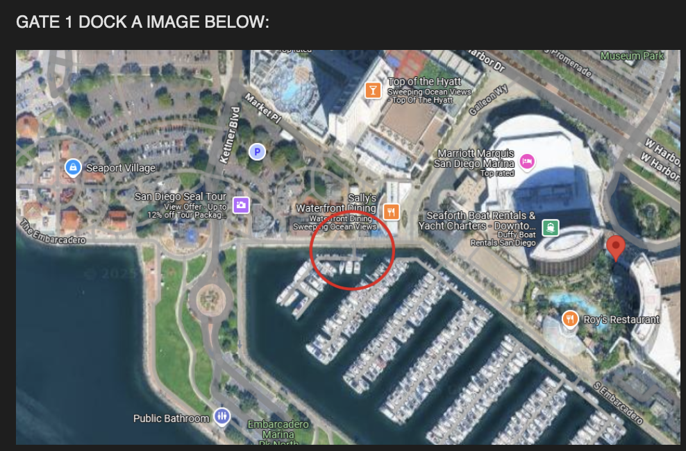 San Diego sson dinner marina address